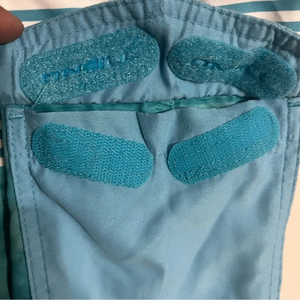 Men’s O’Neill Hyperfreak Heat Stripe Board Shorts Swim Trunks Size 38 Blue Black
